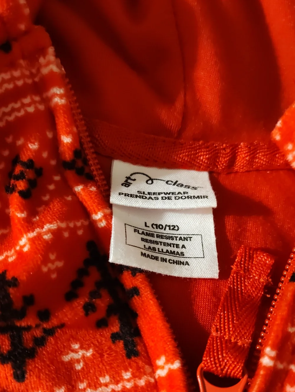 Girls PJ romper Size 10/12 Red Fair Isle Geometric Festive Print